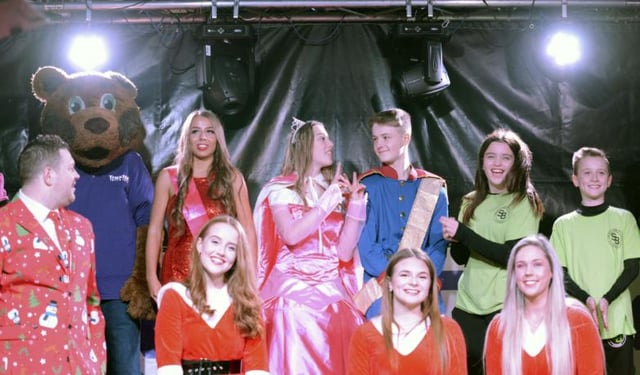 The performers at the 2018 Christmas light switch on.