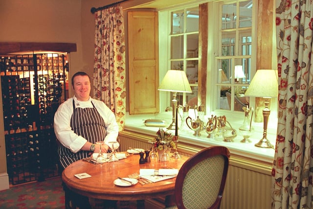 Head Chef John Whelan in the restaurant at the Riverside House Hotel, Ashford in the Water in 1999
