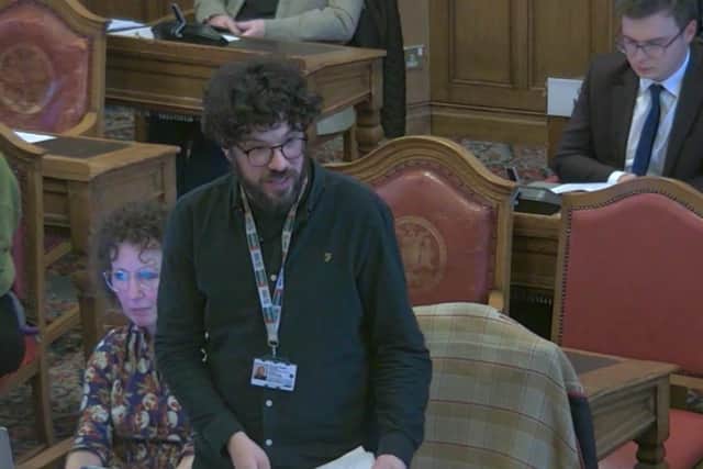 Sheffield Green Party councillor Coun Alexi Dimond, who accused Labour Coun Mazher Iqbal of lying and asked for an apology