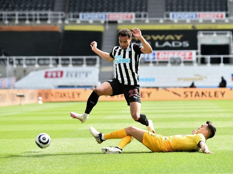 Newcastle United boss Steve Bruce has hopes the Magpies are able to tie down Jacob Murphy down on fresh terms at the club, with his current deal set to expire in the summer. (Various)
(Photo by PETER POWELL/POOL/AFP via Getty Images)