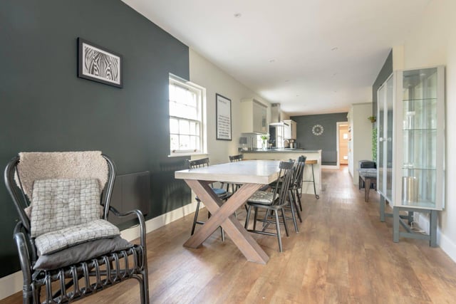 The dining area offers plenty of scope for family sit-downs and entertaining