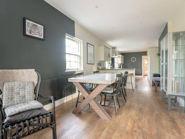 The dining area offers plenty of scope for family sit-downs and entertaining