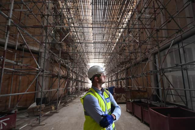 Behind the scenes tour of trhe Glass Works, Barnsley. Development Manager for Queensberry Rob Hughes pictured in the new Shopping Centre....16th September 2020..Picture by Simon Hulme 