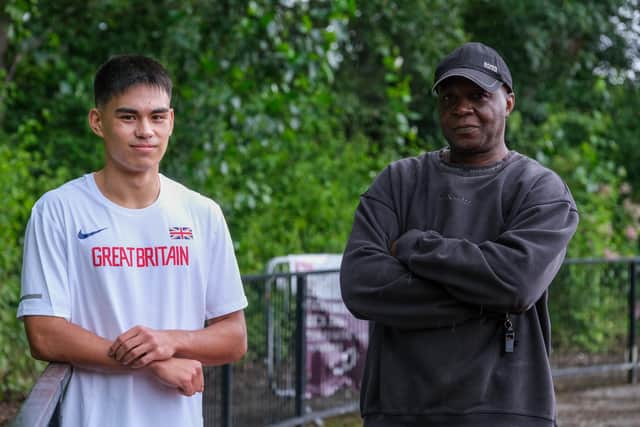 Louie Hinchliffe and his coach, Rodolph Paul Hohn.