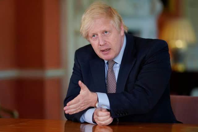 Britain's Prime Minister Boris Johnson records a televised message to the nation released on May 10, 2020 in London, England. The Prime Minister announced the next stage in easing lockdown measures intended to curb the spread of Covid-19. (Photo by No 10 Downing Street via Getty Images)