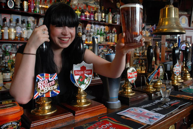 Grace Robson at the Steamboat as she gets ready for a beer festival in 2012.