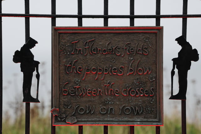 An inscription at Terrace Green, Seaham, near the town's war memorial.