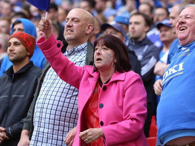 Pompey fans at Wembley for EFL Trophy final in 2019.