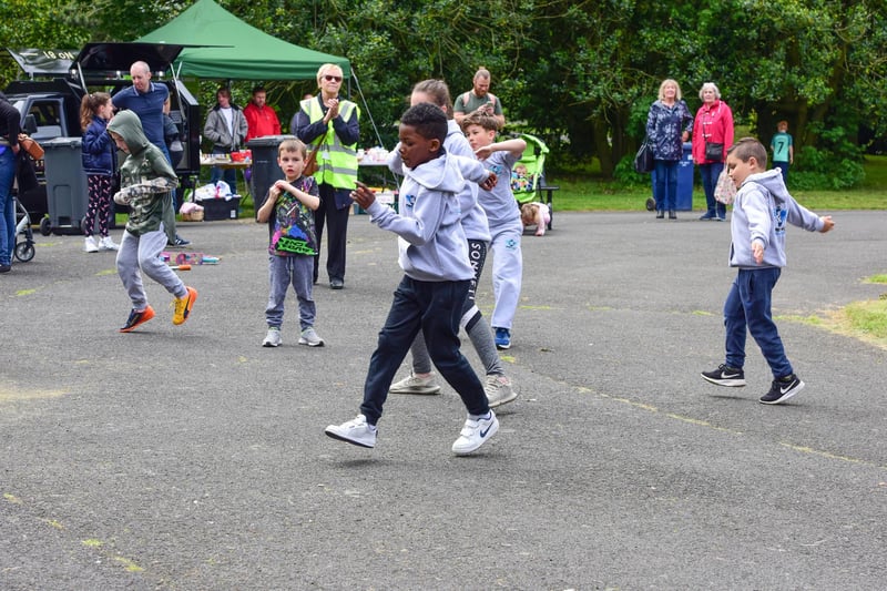 Dancers from the Urban Flo dance School performing at the Family Fun Day at West Park, South Shields, in 2009.
