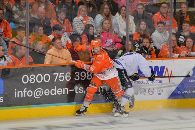 Robert Dowd on the boards, against Manchester last weekend.