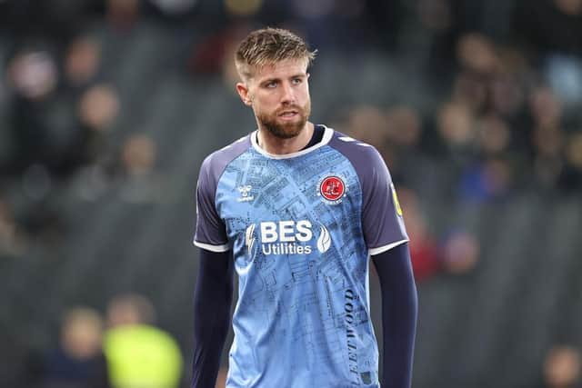 MILTON KEYNES, ENGLAND - DECEMBER 10:  Shaun Rooney of Fleetwood Town during the Sky Bet League One between Milton Keynes Dons and Fleetwood Town at Stadium mk on December 10, 2022 in Milton Keynes, England. (Photo by Pete Norton/Getty Images)