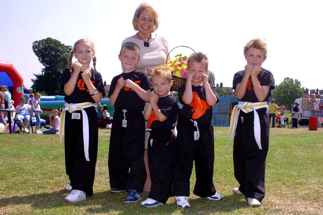 Doncaster Central MP Rosie Winterton joined Andy Crittenden Martial Arts Club youngsters, from left, Sophie Turton, Brandon Frizzell, both aged six, Ethan Slater, aged four, Declan Slater, aged five, and Olikver Bouker, aged six in 2005