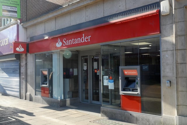 Santander in Commercial Road, Portsmouth is open between Monday and Saturday during the lockdown. Picture: Sarah Standing (051120-7751)