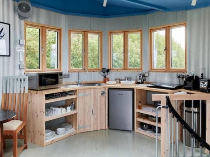 The kitchen area has everything you need to make a great meal.