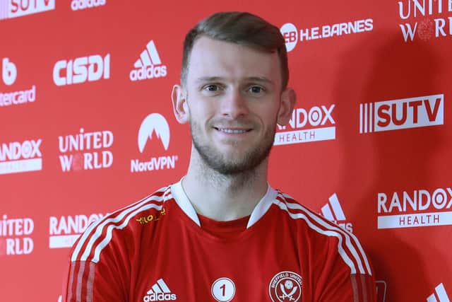 Adam Davies signs for Sheffield United on a 6 month contract from Stoke City - pictured at the Randox Academy, Sheffield: Simon Bellis/Sportimage