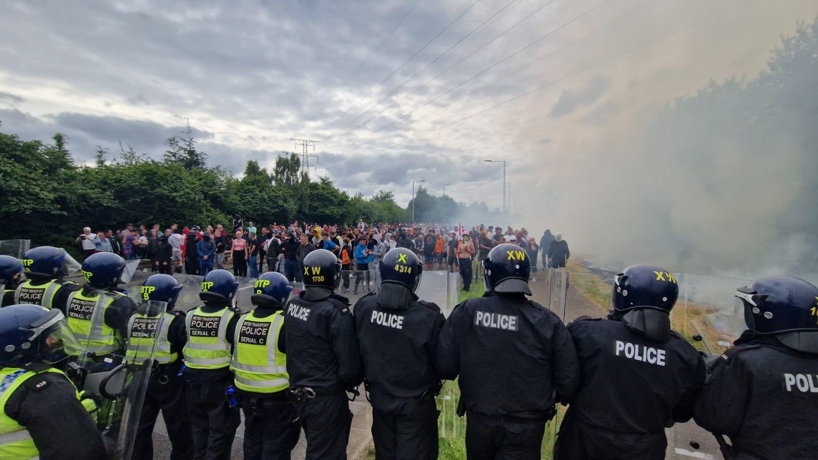 Rotherham riot: 12 photos capture ugly scenes and aftermath of immigration protest