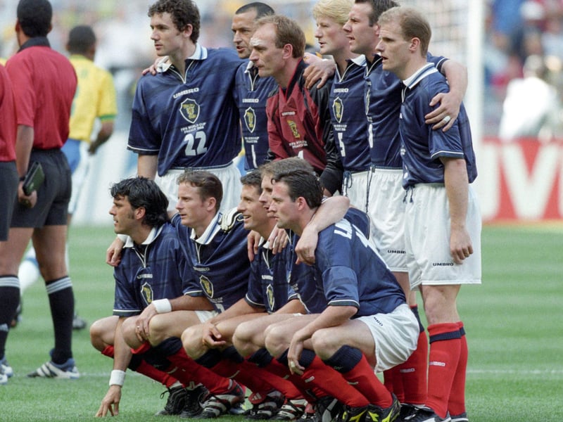 The World Cup 1998 jersey made famous by Colin Hendry, Craig Burley and John Collins has been given the Score Draw treatment, with a reproduction available for £35 on their website, while they also have a Colin Hendry version available for £50. Elsewhere, the original kit is available via classicfootballshirts.co.uk priced between £89.99 and £129.99.