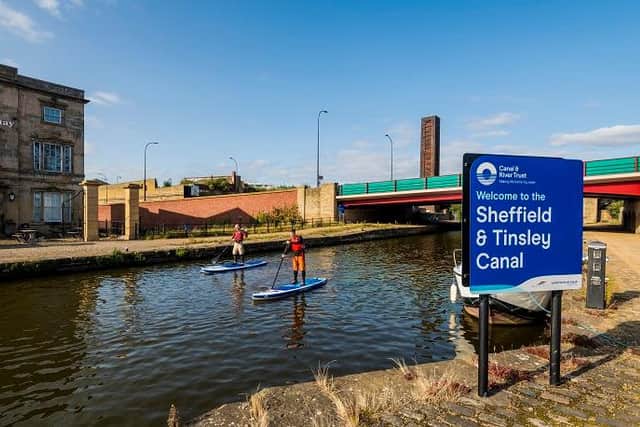 People pictured enjoying the Sheffield and Tinsley Canal
