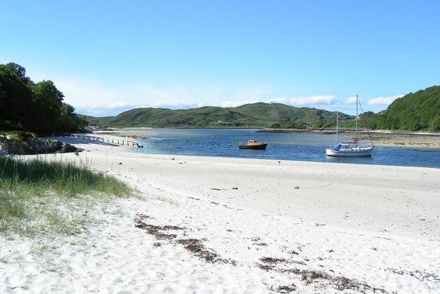 These sands can be found off one of the most breathaking roads west through the Highlands.