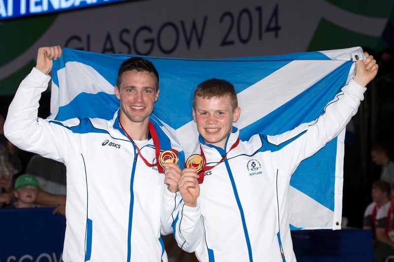 After winning silver at the 2010 Commonwealth Games in Delhi and boxing at the 2012 Olympics in London, Josh Taylor struck gold at the 2014 Commonwealth Games on home turf, defeating Junias Jonas of Namibia in the light welterweight division in Glasgow. He is pictured with Scotland team-mate Charlie Flynn who won gold at lightweight.