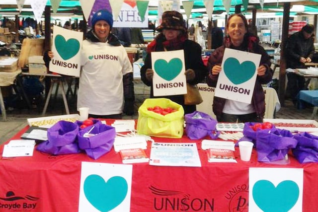 Valentine’s Day came early as UNISON shared the love with chocolate hearts in Chesterfield in 2016