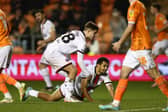 James McAtee and lliman Ndiaye in action for Sheffield United against Blackpool: Darren Staples / Sportimage