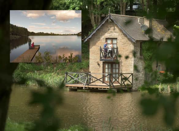 The Leannan Boathouse is a bolthole for two in the Angus countryside offering views of tranquil woodland and pretty fishing ponds.