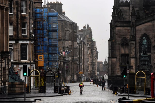 Edinburgh’s cyclists are particularly concerned about the quality of road surfaces, and the research also found that the city also ranks highly for dangerous junctions  (Photo by ANDY BUCHANAN/AFP via Getty Images)