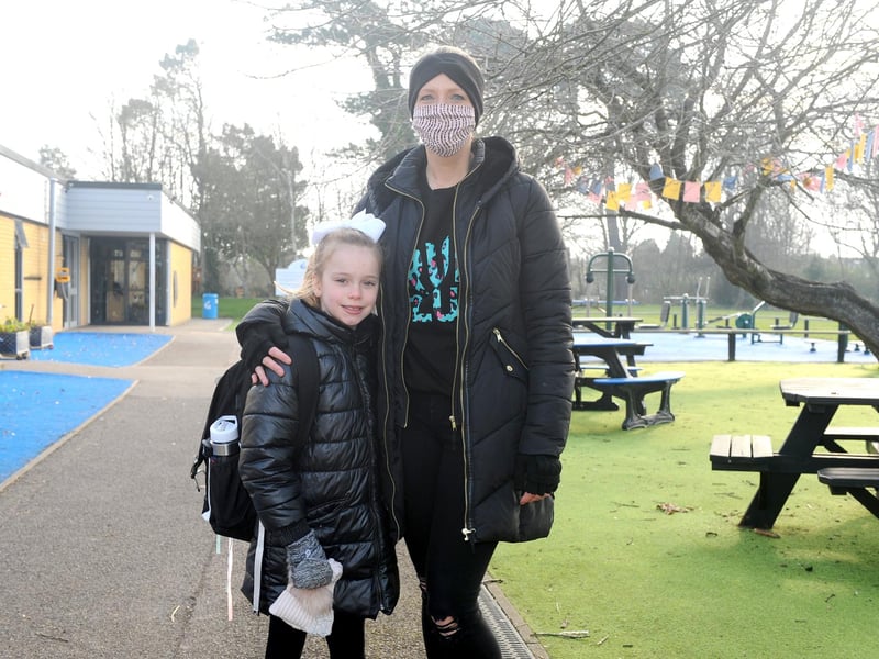 Mimi Harvey-Gutteridge, Year 4, with her mum Gemma.