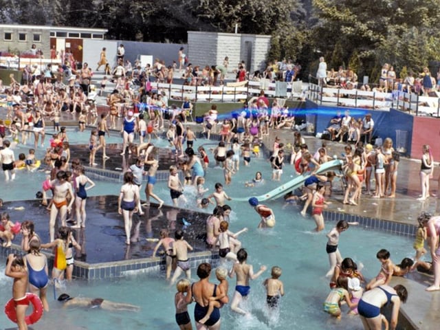 The old Millhouses Lido in Millhouses Park, Sheffield