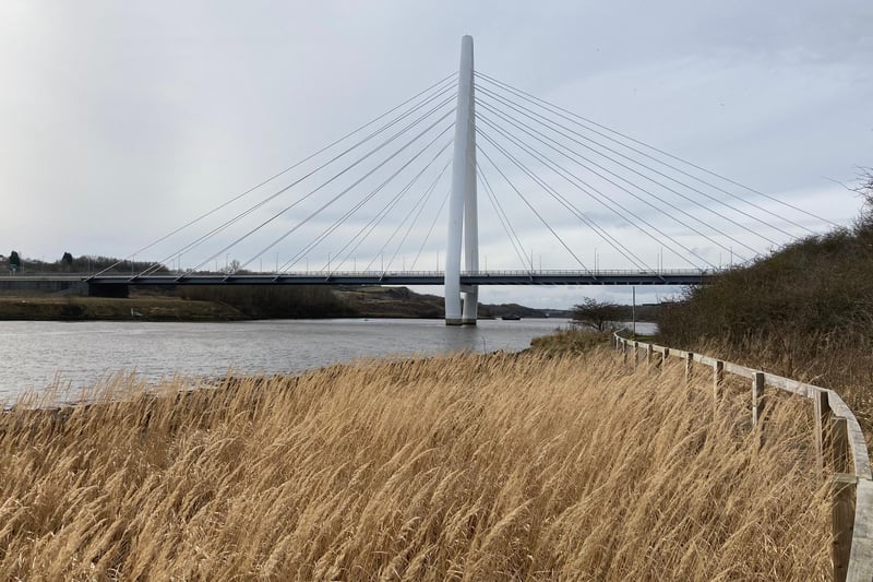A pathway off Alexandra Avenue talks those on foot back down to the river's edge and along the Wear to the Northern Spire Bridge, which opened in August 2018. A wooden walkway makes up part of the route as it winds along the business park. At low tide, it's possible to walk down onto the banks of the river.