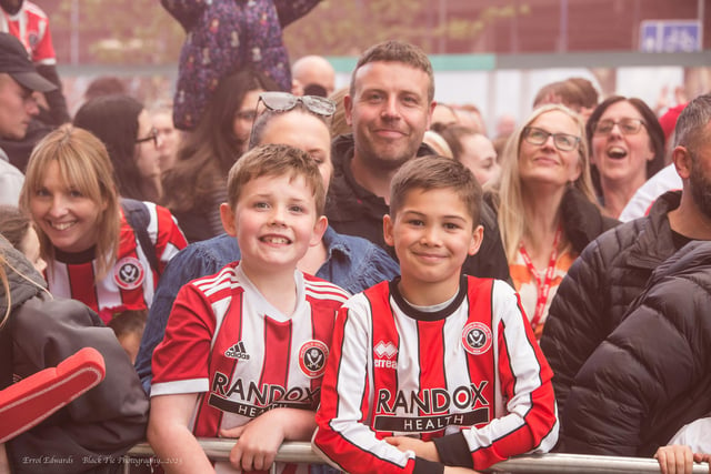 Sheffield United's biggest - and littlest - fans were out to see the Blades' promotion parade