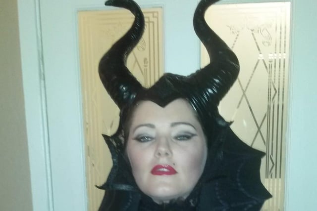 Jenny Froggatt shared this great Maleficent costume - what amazing horns.