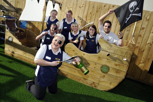Staff at Buckets and Spades Nursery launched their new pirate ship on their newly built outdoor play area extension in 2011