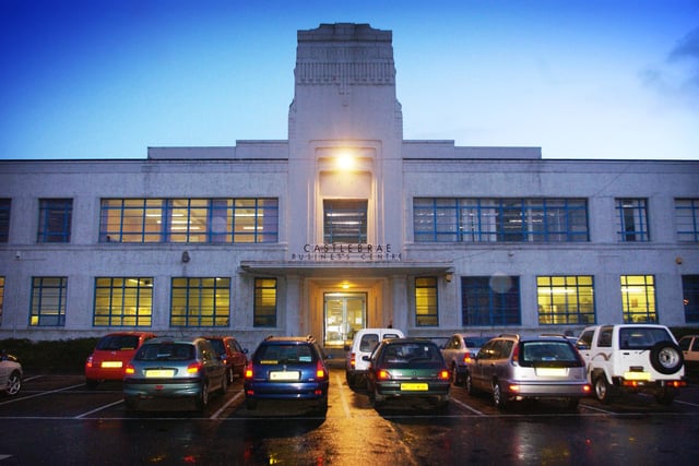 Originally built as Niddrie Marischal Secondary School this B-listed beauty would better suit Miami's Ocean Drive than the industrial estates of east Edinburgh.