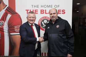Manager Chris Wilder with Sheffield United's owner HRH Prince Abdullah bin Musa'ad bin Abdulaziz Al Saud: Simon Bellis/Sportimage