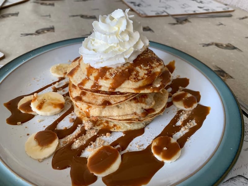Lee Madin made this wonderful stack with whipped cream and bananas.