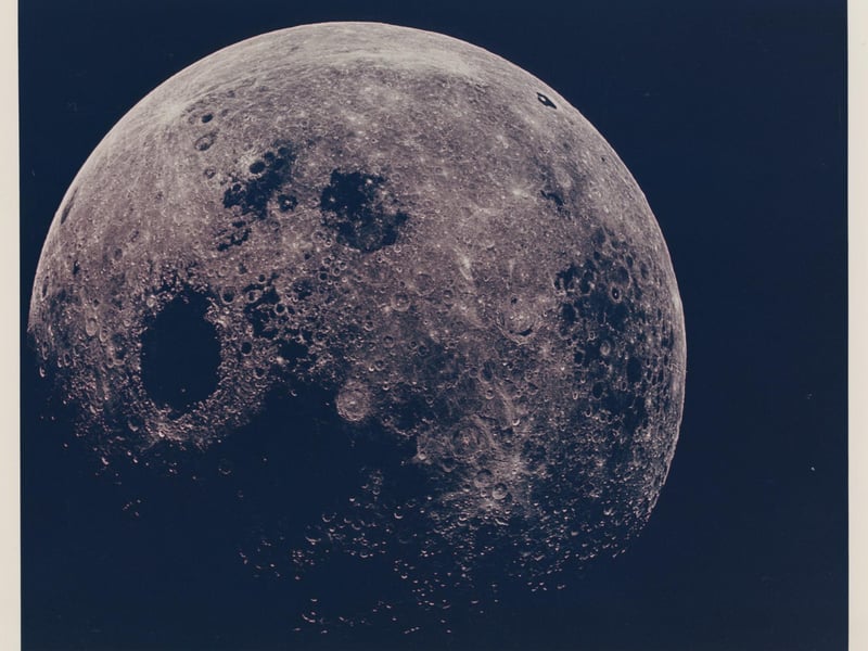 Also on the Apollo 8 mission a near-full moon was captured in all of its’ glory during the crew’s homeward journey. Just after the trans-earth injection the crew were afforded the opportunity to view different aspects of the moon never visible to terrestrial viewers. This astonishing image is estimated to fetch £1,000-£2,000.