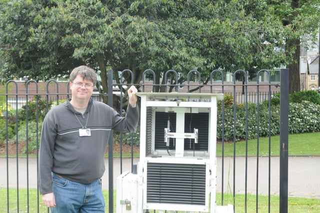 Alistair McLean, of Museums Sheffield, is pictured at Weston Park weather station, which was founded on September 1, 1882 in response to regular outbreaks of bacterial infections in Sheffield. It was believed that an understanding of current weather conditions, particularly temperature, would help hospitals predict when future outbreaks were likely to occur.