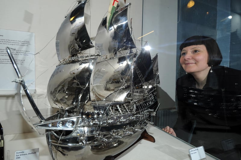 In 2013 Karen Middlemast, Museum Services officer at Kelham Island Museum Sheffield was seen looking at a Staybrite sailing ship made in the 1930s and part of the two exhibitions celebrating the discovery of stainless steel by Harry Brearley  one hundred years ago
