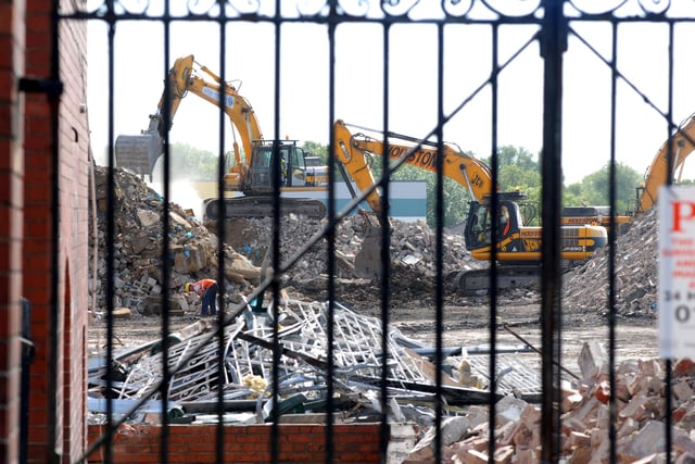 The demolition of the former Jarrow School 12 years ago.