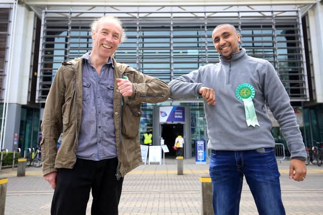 Sheffield City Council election count 2021. Douglas Johnson held is seat for the Greens and Maroof Raouf took the Nether Edge for the Greens. Picture: Chris Etchells