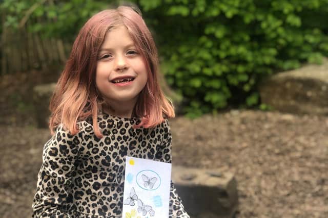 Seven-year-old Matilda made Muriel's day with the card, in lockdown