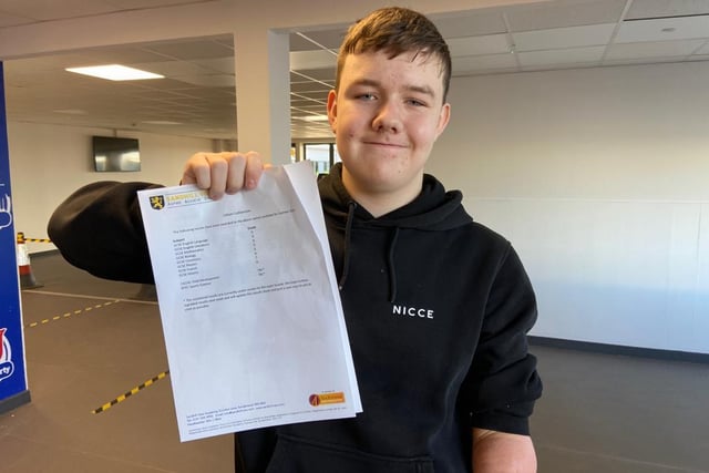 Callum Cuthbertson got six 6s, a 7 and an 8. He said: I am going to go to college and study sport. It will cover the whole topic and go into the medical side.
