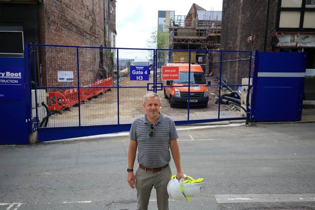 Andrew Davison, Block H project director at contractor Queensbury and the new Albert Walk off Cambridge Street. Picture: Chris Etchells