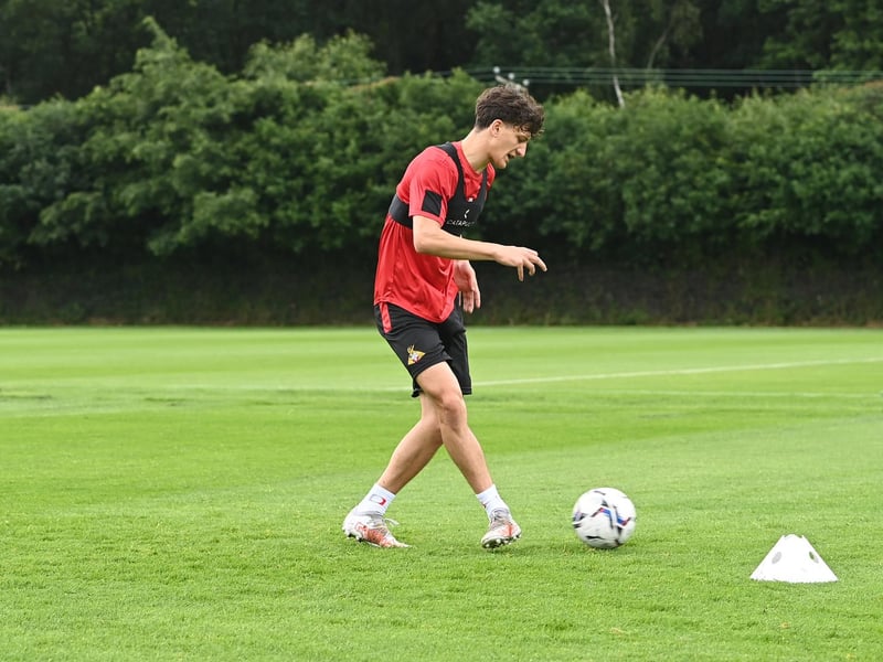 Fresh from extending his Rovers stay, Lirak Hasani gets on the ball at Cantley Park