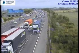 Image of M1 Southbound at 07.51am on June 27. Image by Highways England.