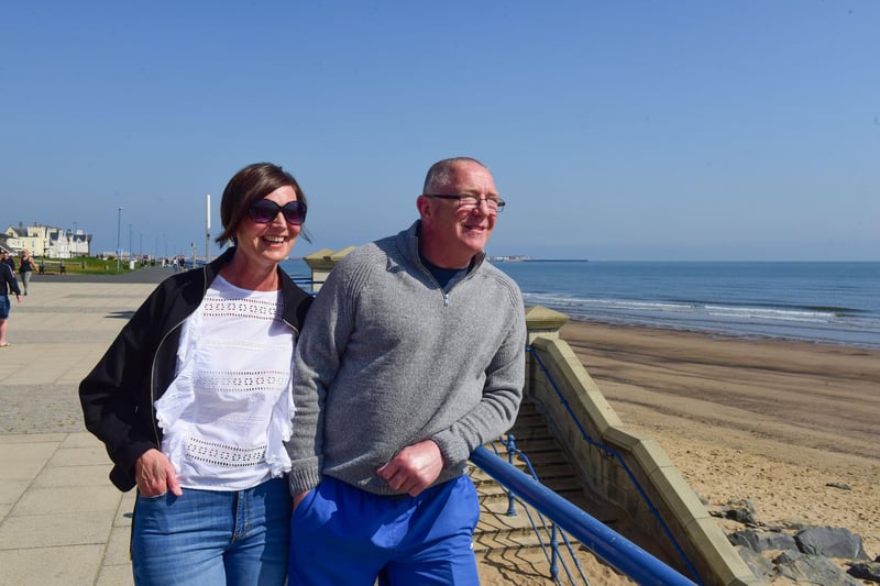 Vince and Jan Lithgo at Seaton Carew on Bank Holiday Monday
