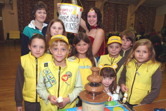 Members of 1st Mansfield Woodhouse Brownies held a Children In Need fundraising event in 2006 with stalls, face painting, tombola, Pay To Dance disco and refreshments supported by local Rainbow and scout groups.