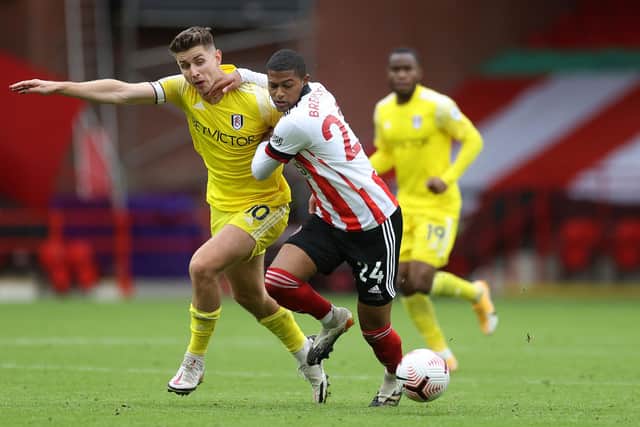 Sheffield United striker Rhian Brewster will make his full debut for the Blades against former club Liverpool at Anfield this evening. (Photo by Carl Recine - Pool/Getty Images)